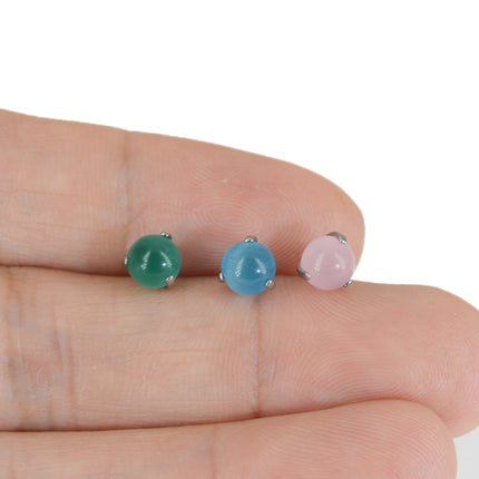 F-136 Titanium 1.0/1.2 Thick Natural Stone Lip Ring Earrings Lip Studs Ear Studs Tragus Body Piercing Jewelry Wholesale