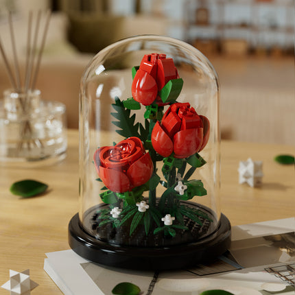 Compatible with Lego Forever Flower Sunflower Rose Fleshy Potted Plants Assembled Building Blocks Toy Valentine's Day Gift for Girls