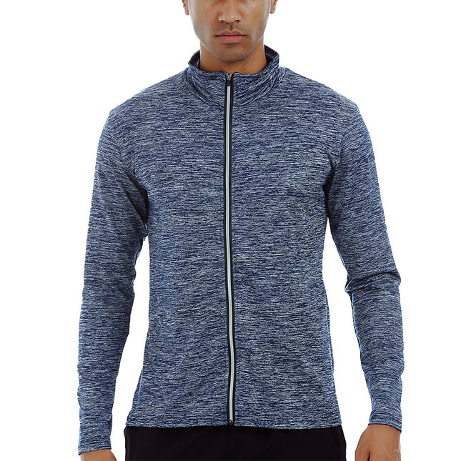 Fitness Basketball Sports Jacket for Men, Stand-Up Collar, Outdoor Running Zipper Quick-Drying Jacket, Breathable Quick-Drying Sports Jacket for Men
