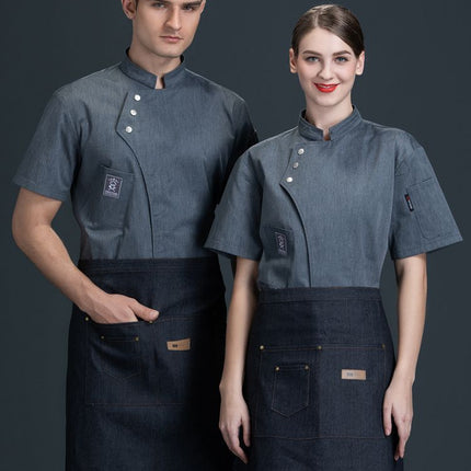 Chef's Clothes Short-sleeved Men's and Women's Restaurant Long-sleeved Autumn and Winter Kitchen Western-style Baking Cake Shop Chef's Work Clothes
