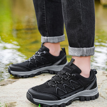 Summer Men's Shoes Breathable Mesh Outdoor Casual Low-top Hiking Mountaineering Sneakers Non-slip Wear-resistant Mesh Shoes Men's Spring