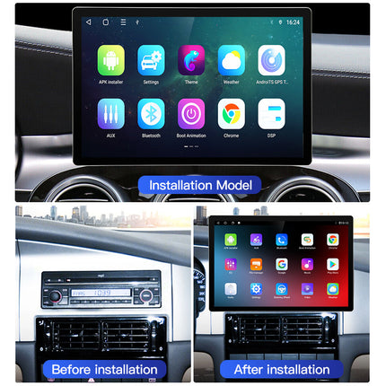 13inch Single 1-Dual 2-Disc 360-Degree Rotating Head Unit Car Android Touch Screen Central Control Navigation Reversing Image Device