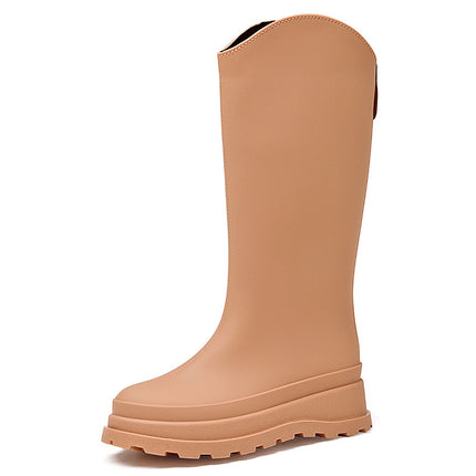 Korean-Made Single-Layer Russian Cross-Border Fashion High-Top Women's Rain Boots, Non-Slip Waterproof Rubber Shoes, Versatile New Style