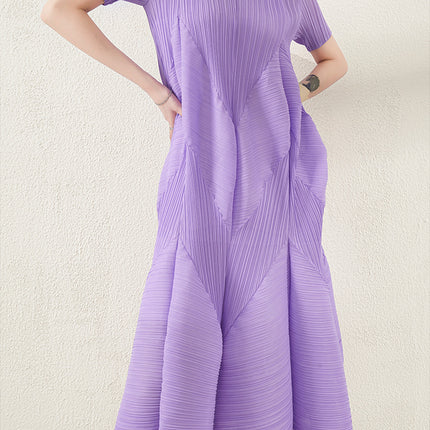 French style light luxury cold style women's clothing High sense dress design pleated profile short sleeve cake princess skirt