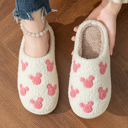 Fashion House Slippers for Women Men Winter Warm Home Comfy Shoes Cute Cartoon Indoor Slides Soft Sole Shoes Christmas Gifts