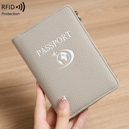 Cross-Border New Multifunctional Rfid Passport Holder with Pebbled Texture Wallet, Travel Ticket Holder, Anti-Theft Portable Passport Holder