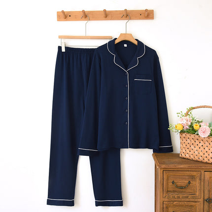 Pure Cotton Brushed Couple Pajamas for Men, Spring, Autumn and Winter Warm Long-Sleeved Women's Home Suits, Loose Cotton, Can Be Worn Outside
