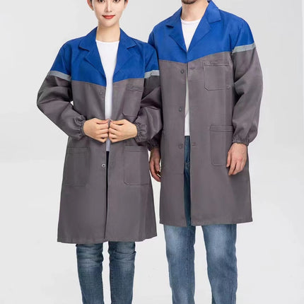 Coat Work Clothes, Wear-Resistant, Dirt-Resistant, Thickened Outer Coveralls, Anti-Dirty Clothes, Mid-Length Work Clothes, Labor Protection Clothes, Custom-Made Coat