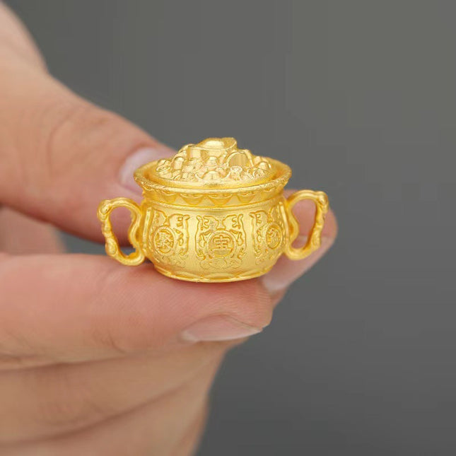 Cornucopia Zodiac Lucking Treasure Keychain Pendant Rotatable Explosive Hot Selling Cornucopia Hand Handle