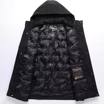 Men's Removable Padded Inner Lining Warm Cotton Jacket Winter Men's Clothing Middle-Aged Business Casual Cotton Coat Thickened