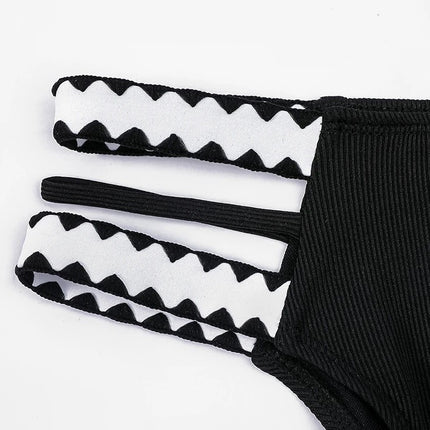 Billion Swimming 2024 New Black and White Bikini Bikini European and American Split suit Swimsuit Women's Bikini Swimsuit Cross-border