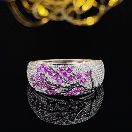 shein cross-border original personalized handmade jewelry forest retro handmade glaze design branch ring r6165