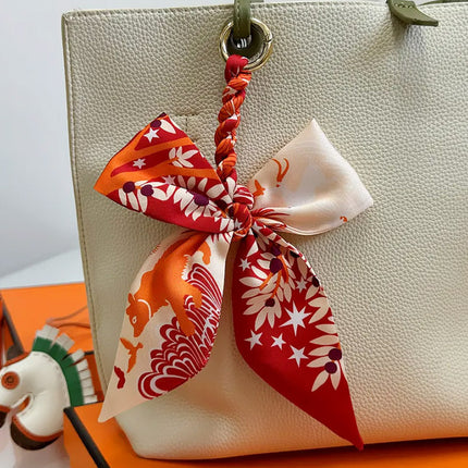 High-grade Handbag Handle Ribbon Bag Handle Handle Accessories Silk Scarf Handbag Tie Bag with Decorative Ribbon Pendant