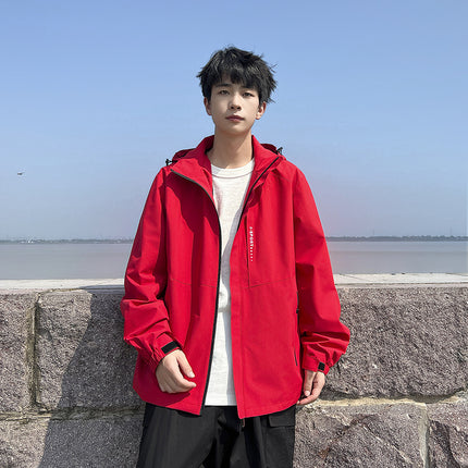 plus size Men's Spring and Autumn Mountaineering Jacket Loose Plus Fat Plus Casual Fashionable Korean Jacket Windproof All-match Jacket