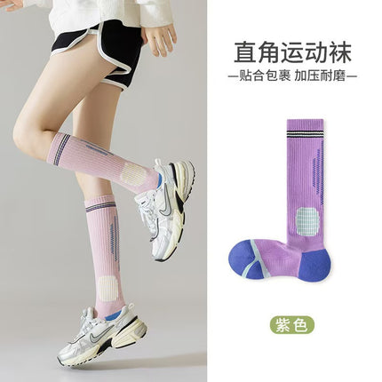 Cross-Border Sports Functional Calf Socks for Women in Summer, Special Fitness Running Skipping Rope Compression Elastic Pressure Socks Long Tube