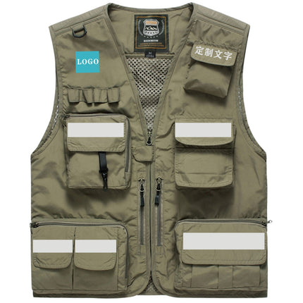 Four Seasons Photography Tooling Multi-Pocket Quick-Dry Vest Safety Waistcoat Logo Printing Men's and Women's Wear