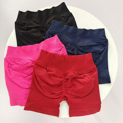 Sexy Peach Hip Fitness Shorts Women's Sports Running and Cycling Three-point Pants High Elastic Hip-lifting Abdomen-tucking Quick-drying Yoga Pants