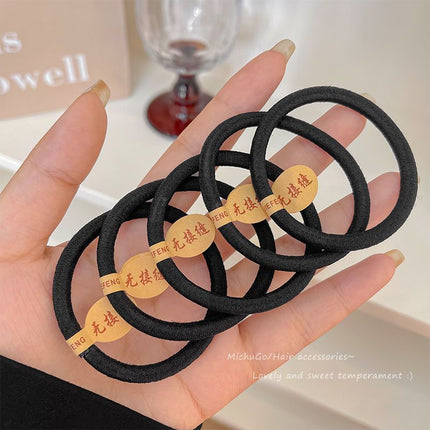 [Pack of 5] Black Hair Rope, High Elasticity, Durability, Thickeneded, Seamless Hair Tie, Rubber Band, Hair Tie for Women