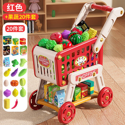 Cross-border Children's Play Home Simulation Shopping Cart Toy Baby Trolley Fruit Supermarket Boys and Girls