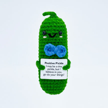 Cross-Border Finished Handmade Knitted Doll Cartoon Emotional Support Emoji Funny Cucumber Keychain Ornament Gift