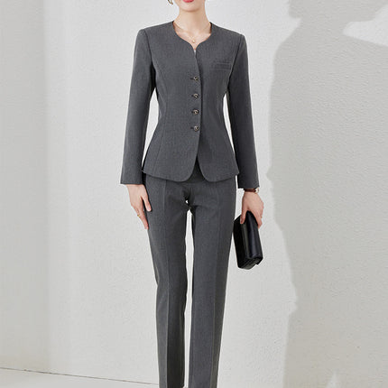 High-end professional suit suit female autumn high-end temperament jewelry hotel manager front desk reception beauty salon overalls
