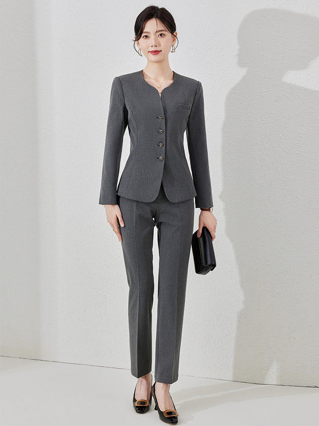 High-end professional suit suit female autumn high-end temperament jewelry hotel manager front desk reception beauty salon overalls