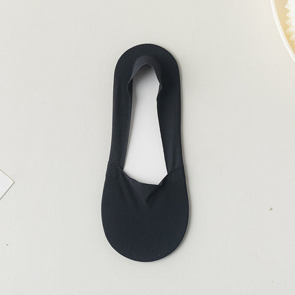 Women's Summer Thin Boat Socks, Solid Color, Low-Cut Invisible Socks, Silicone Non-Slip, Anti-Drop, Short Tube Seamless Cotton Socks