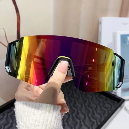 Korean Style Square Sunglasses for Men with Big Faces, Cycling Sunglasses for Women, Outdoor Sports Bicycles, Battery Car Windproof Glasses, Trendy