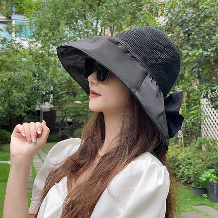 2026 New Summer Fisherman Hat for Women, Large Brim, Black Coating, Sun Protection, Uv Protection, Outdoor Hat, Foldable