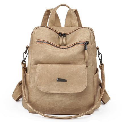 Cross-Border Backpack Backpack Women's K-Style Large Capacity Women's Backpack Backpack Women's Bag Pu Women's Bag