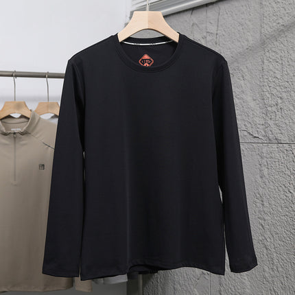 Di department flat for winter men's outdoor warm fashion all-match skin-friendly delicate bottoming warm velvet crew neck long sleeve T-shirt