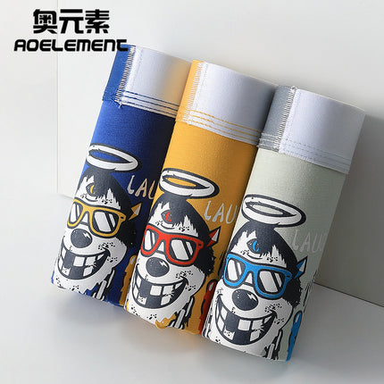 Pure Cotton Underwear Men's Boxer Shorts Summer Thin Comfortable Loose Boxer Shorts Personality Trendy Breathable Shorts