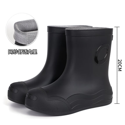 Cross-Border Hot-Selling Fashionable Mid-Calf Women's Rain Boots New Outdoor Waterproof Shoes Non-Slip Casual Water Boots Women's Rain Boots Rubber Shoes