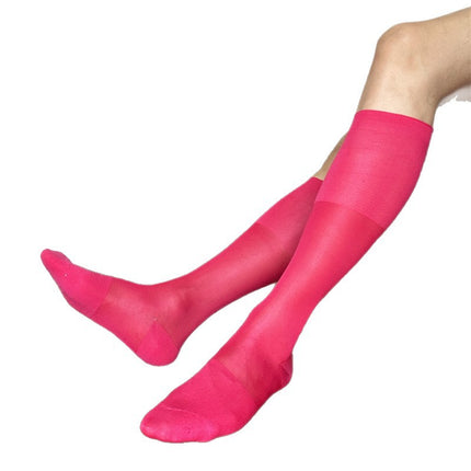 High-Top Over-The-Knee Plain Strap Rose Red Cross-Border Men's Business Formal Leather Shoes Silky Sexy Japanese Nylon Stockings