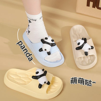 Wen Xiong Summer New Cute Panda Girly Slippers for Home Wear Non-Slip Deodorant EVA Slippers for Women