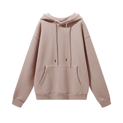 Men's Autumn and Winter 345g Pure Color Hoodie Thickeneded and Velvet Oversize Brushed Men's Hooded Sweatshirt Thickeneded and Warm