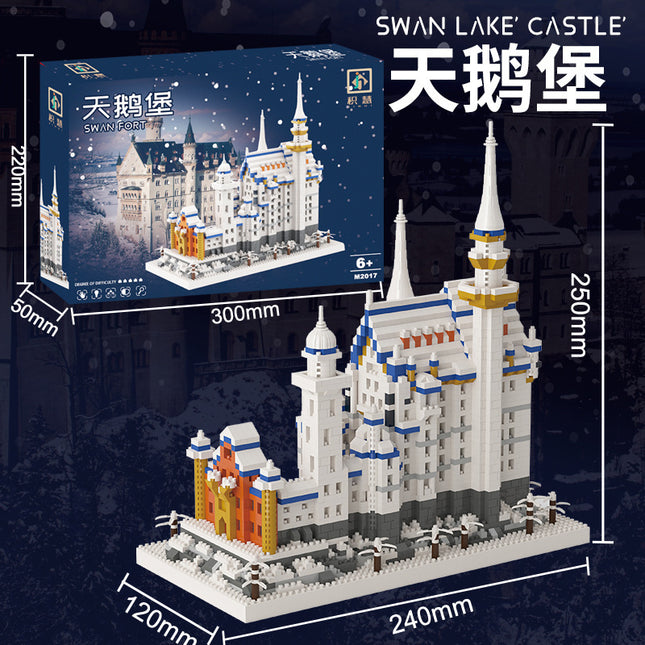 Compatible with Lego Building Swan Lake Castle Building Blocks Large and Difficult Assembled Toys for Boys and Girls 3D