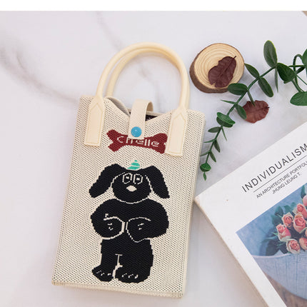 Shoulder bag 2024 portable semicircle simple travel with knitted handbag student leisure bag large capacity mobile phone