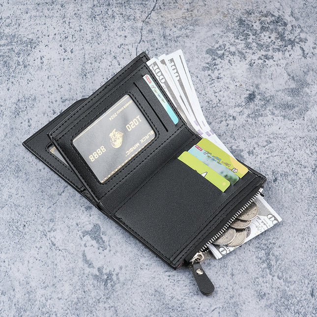 New Foreign Trade Men's Short Wallet Multi-Functional Zipper Bag with Multiple Card Slots and Large Capacity Business Men's Wallet Change