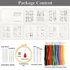 [no book cover] embroidery book set comes with 12 needles, thimble, gourd needle threader, and embroidery stretcher / 23*34CM