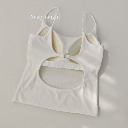 Thin Strap Back Hollow Metal Buckle Beauty Back Camisole Hot Girl with Breast Pad Fixed Cup Inner Wear Outer Wear Base Layer