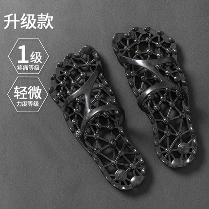 Foot Acupressure Massage Slippers for Women, Summer Bathroom Hollow Breathable Non-Slip Massage Slippers for Men, Outdoor Summer Health Shoes