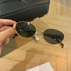 Gold frame dark green piece [oval frame]