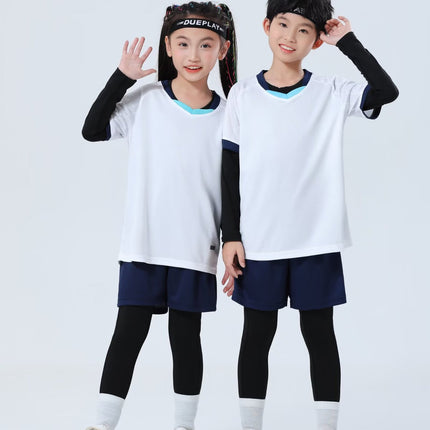 Football Uniform Set with Printed Numbers for Male and Female Students Badminton Training Uniforms Adult Game Team Uniforms Kindergarten Class Uniforms