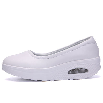 2022 New Mama Shoes Shallow Top Casual Shoes Large Size Heightened Air Cushion Nurse Shoes Fashion Women's Shoes