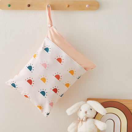 Ins Baby Room Decoration Rainbow Storage Dustproof Hanging Bag Baby Diaper Bag Wetbag Dry and Wet Separation 30*40