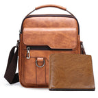 Khaki vertical large bag + short wallet