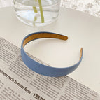 6#Blue solid color headband