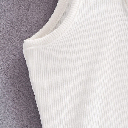 Summer new European and American slim-fit front chest hollow-out double-shoulder vest top for women