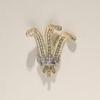 X4432-2-320 golden feather crown brooch